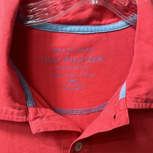 Lilly Pulitzer beach polo 100% Pima cotton pink size large. - Picture 4 of 10